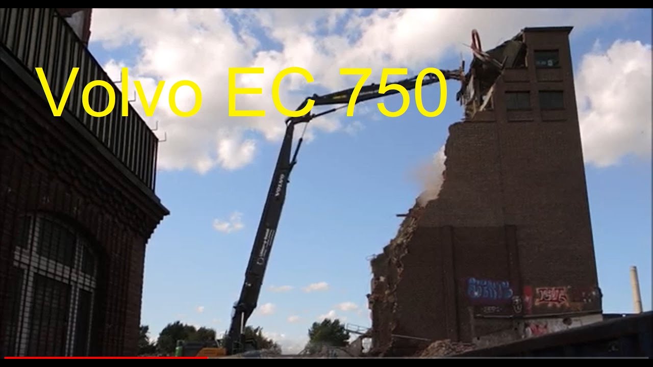 Excavator Volvo EC 750 EHR demolition site