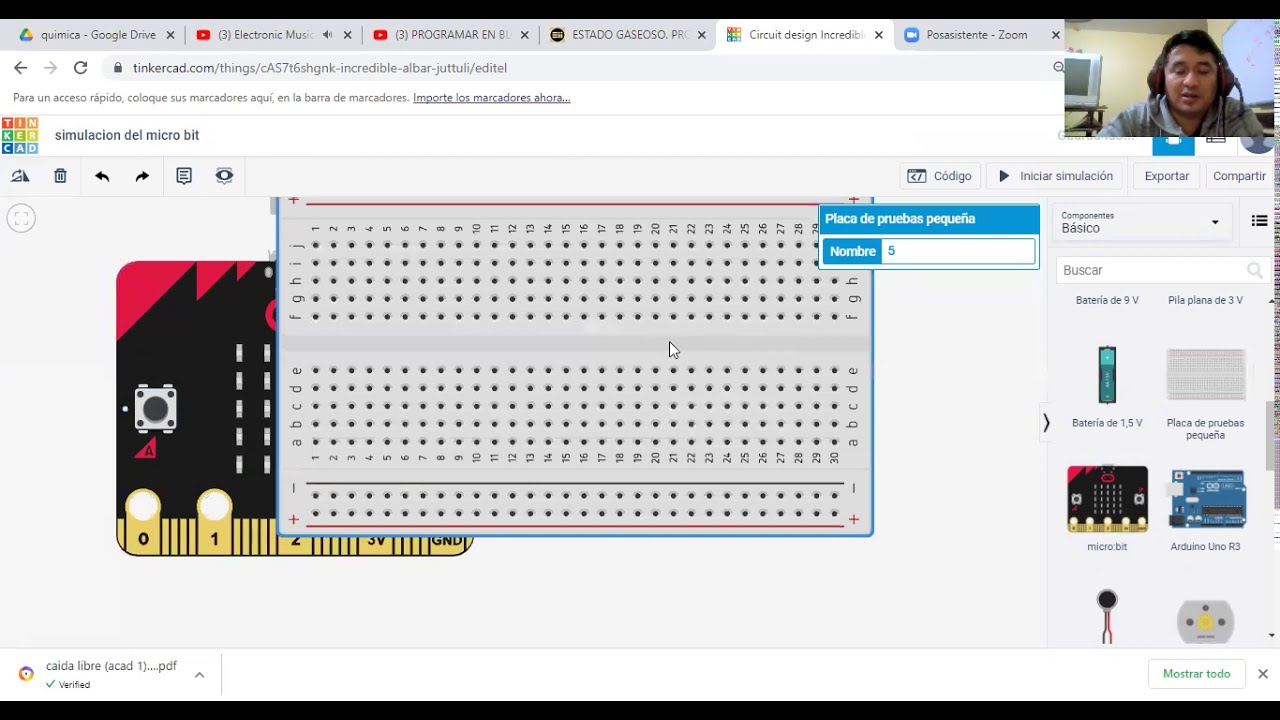 Micro Bit: Tinkercad1 arranque de motor CC