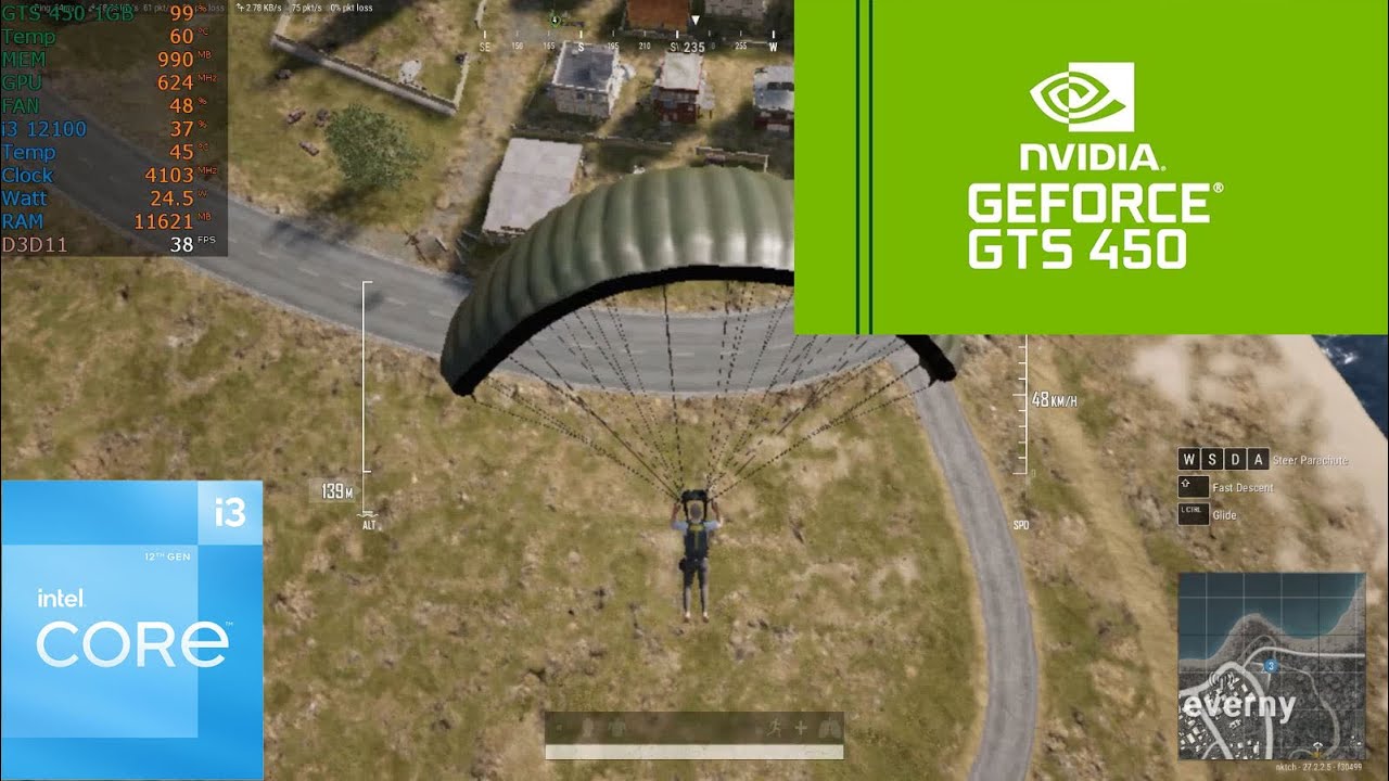 GTS 450 1GB PUBG