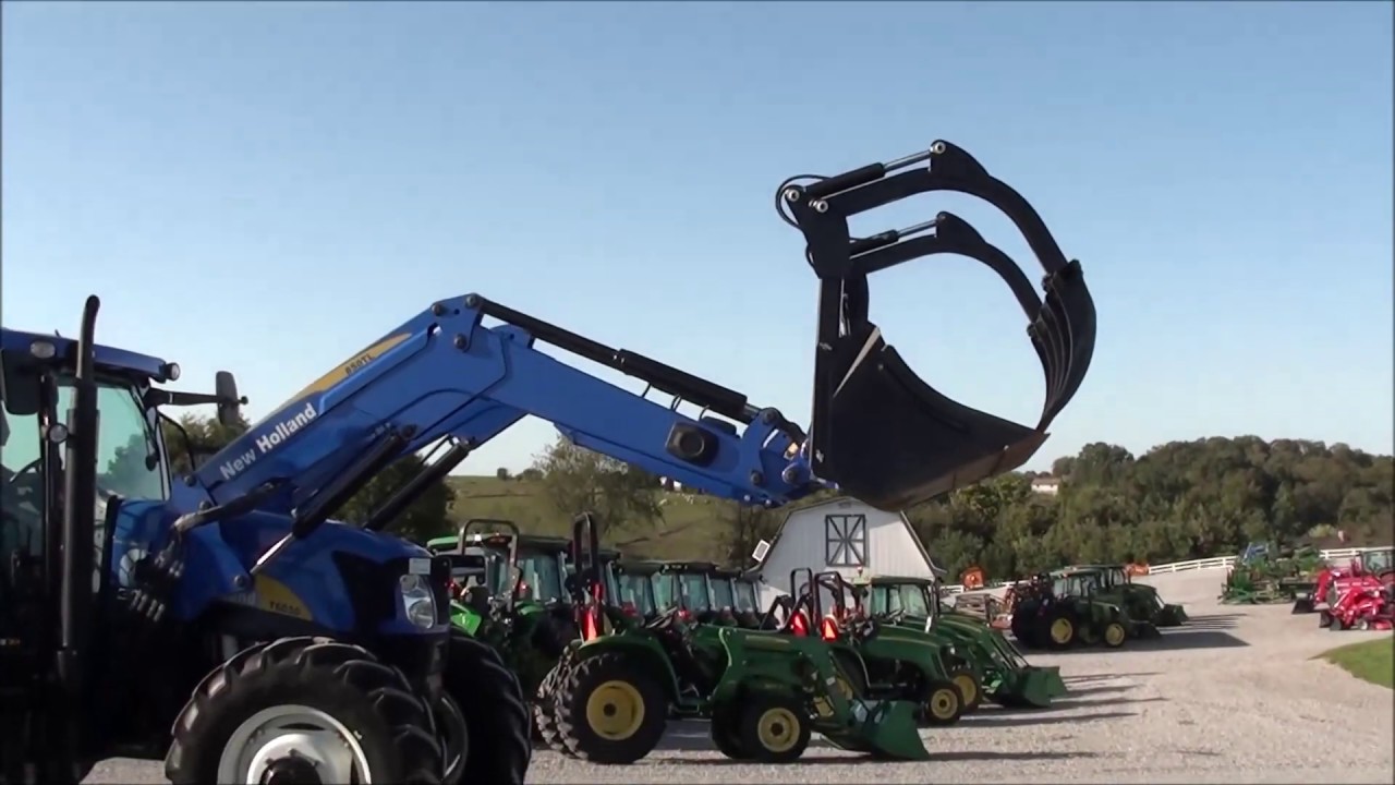 New Holland T6050 Plus with Cab & Loader For Sale! Grapple Included!