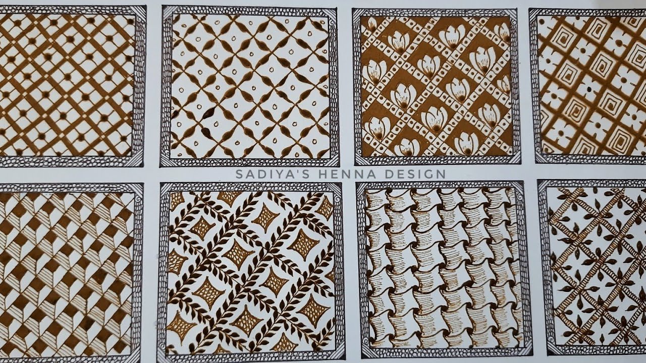 Latest Mehndi Checks Design Step by Step for Beginners | Types of Grid Netting Patterns
