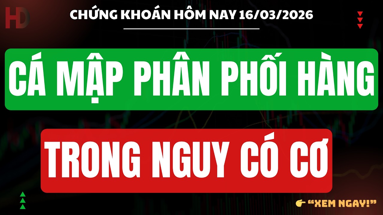 Chứng khoán hôm nay 16/03 : CÁ MẬP PHÂN PHỐI HÀNG - TRONG NGUY CÓ CƠ