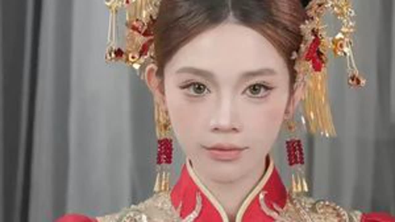 告别扁塌凌乱！解锁中式假发造型灵魂技法 中式假发造型的“摆卷控型”是一个从整体到局部，再从局部回到整体的过程。#中式造型  #假发教程  #新娘造型教程   #发型教程