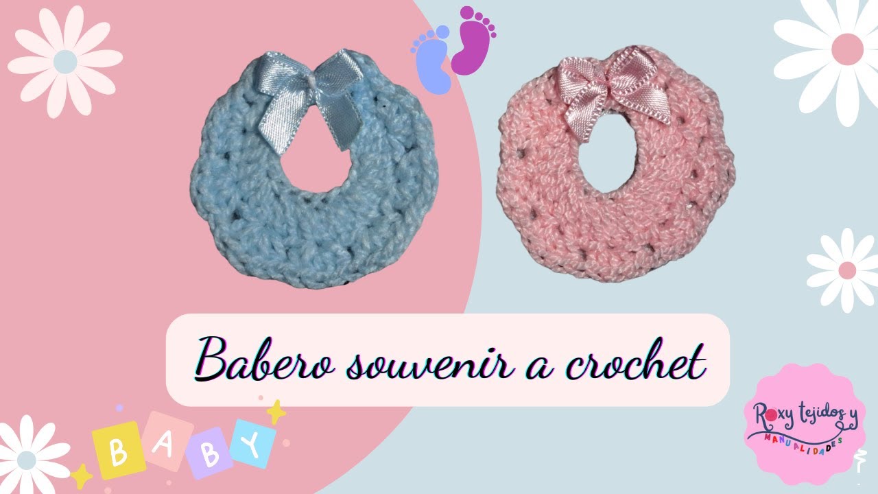 MINI BABERO PARA BAUTIZO / BABY SHOWER / SOUVENIR A CROCHET PASO A PASO