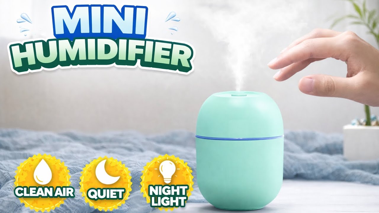 Мини-увлажнитель для дома и офиса 😍 | Тихий, с ночником и чистым воздухом | Лучший бюджетный гаджет