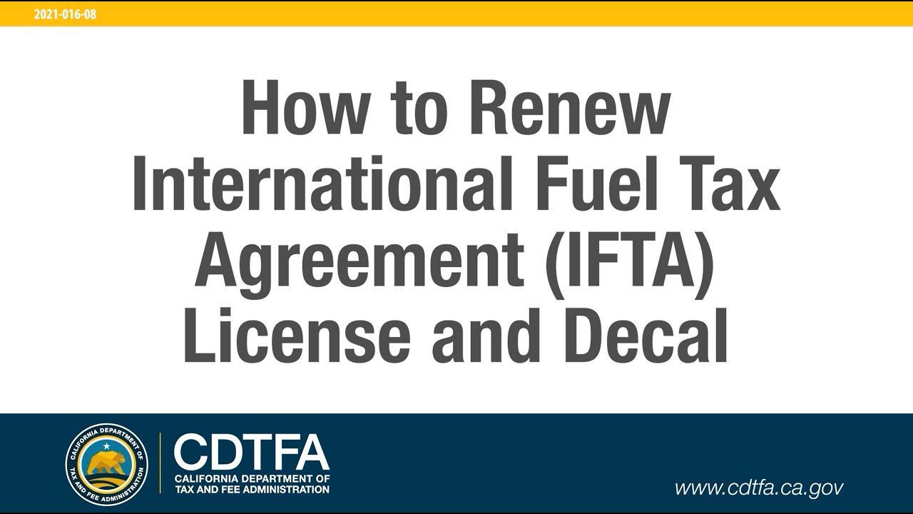 How to Renew International Fuel Tax Agreement (IFTA) License and Decal