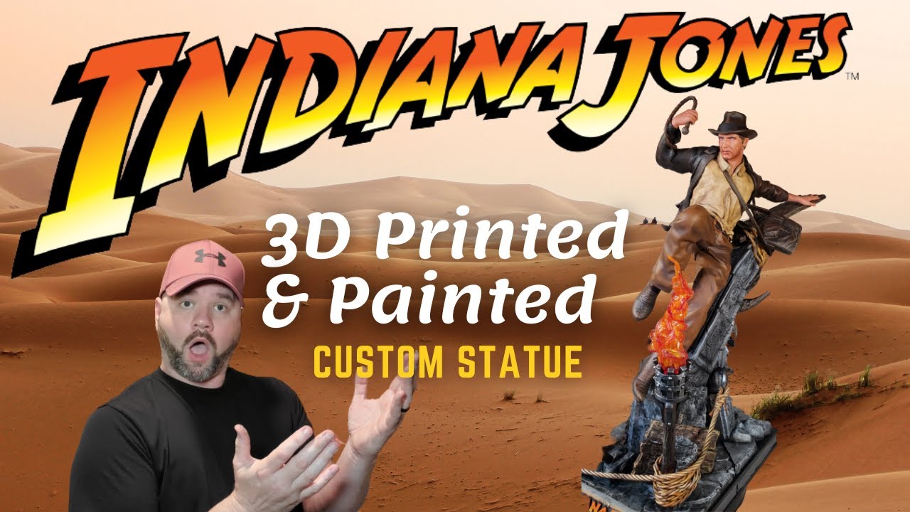 Indiana Jones 3D PRINTED & Painted Custom Statue- Sanix