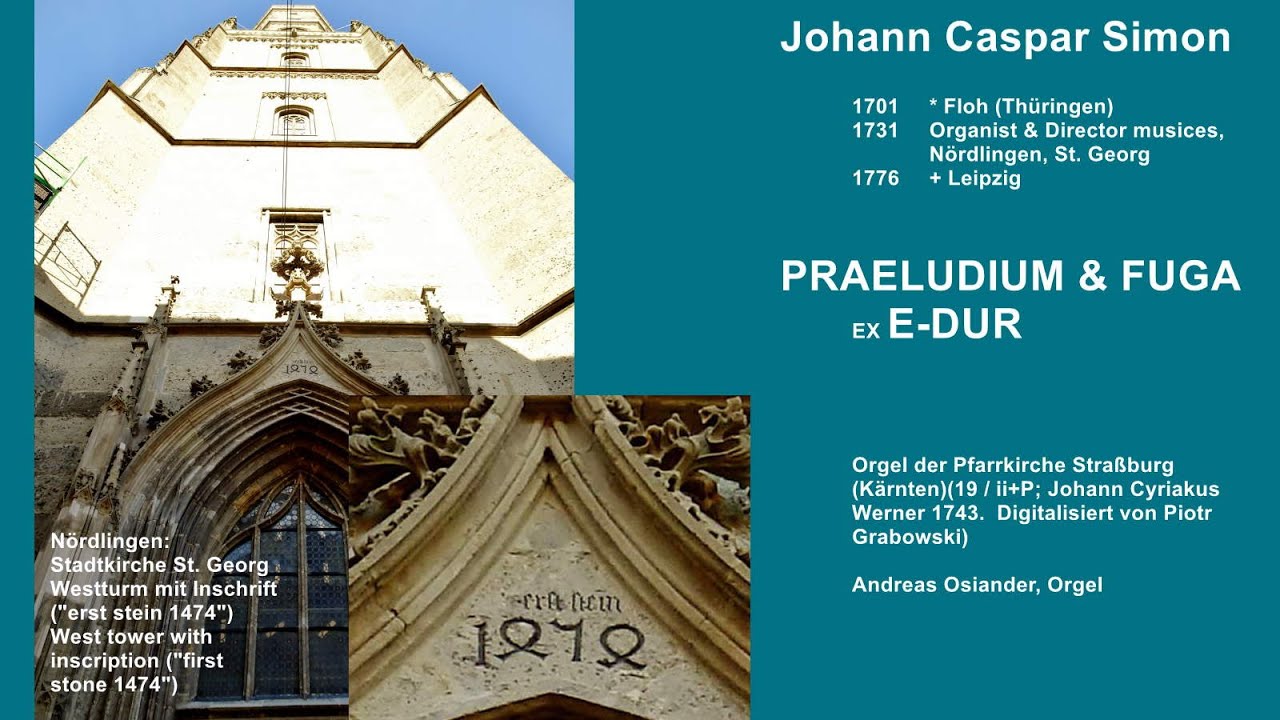 Johann Caspar Simon (1701-76): Praeludium & Fuga ex E-Dur