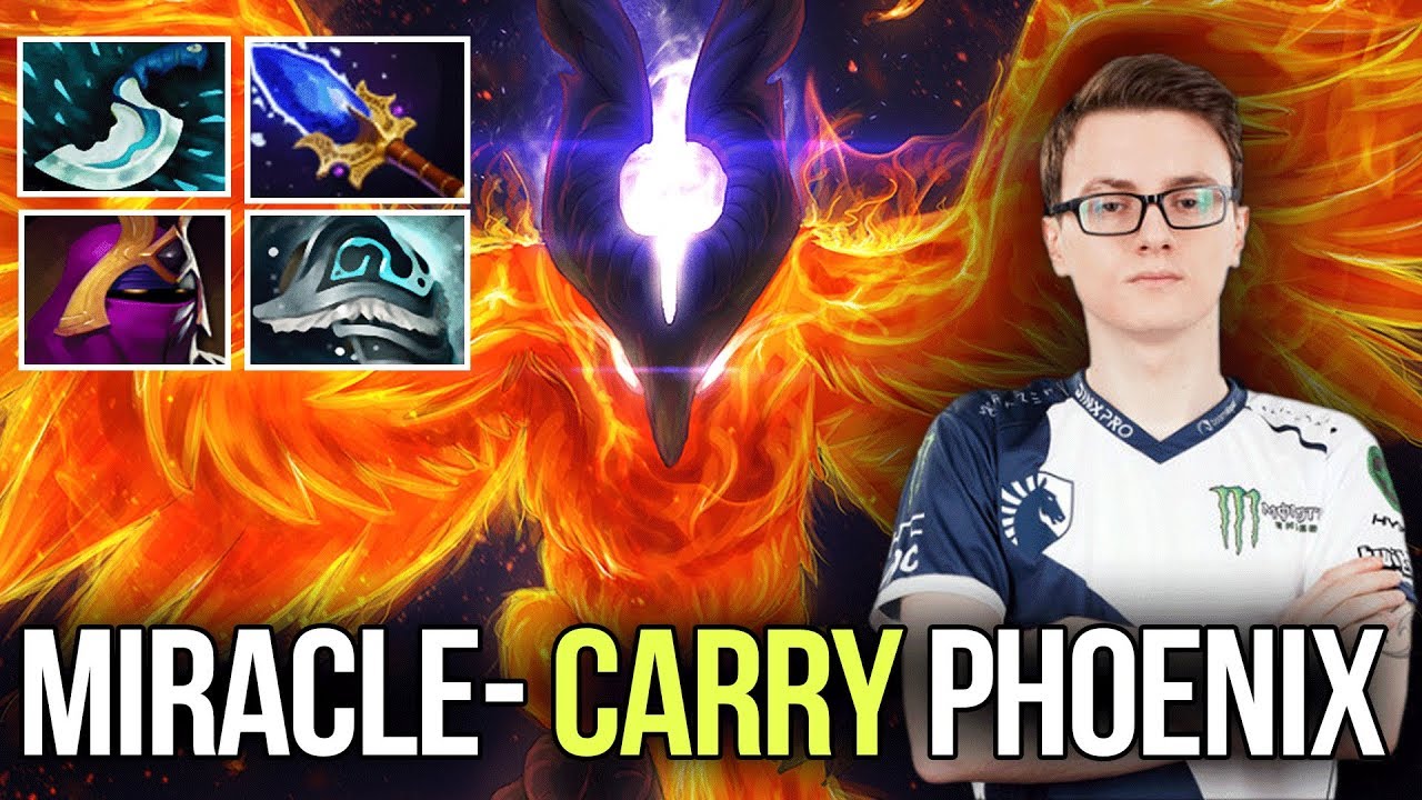 Miracle- Insane Carry Phoenix 20 Kills 9k MMR Dagger Gameplay - Dota 2