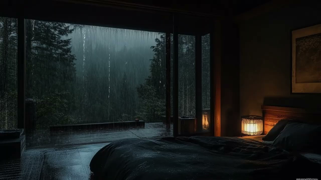 Warm Bedroom Vibes on a Cold Rainy Night | ASMR Rain Sounds