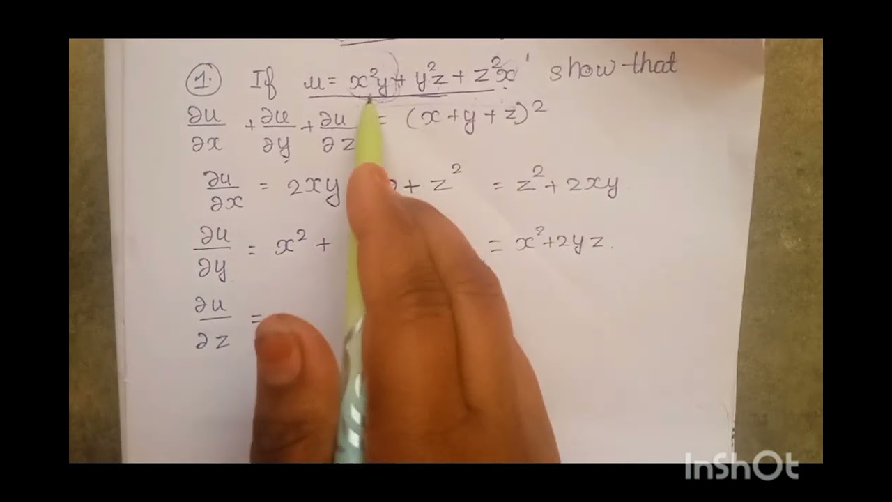 Partial differentiation example sums/ TRB UG MATHEMATICS/ for all degree standard government exam