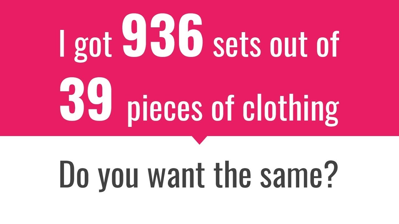 39 pieces of clothing = 936 outfits. HOW?! | Combine clothes app