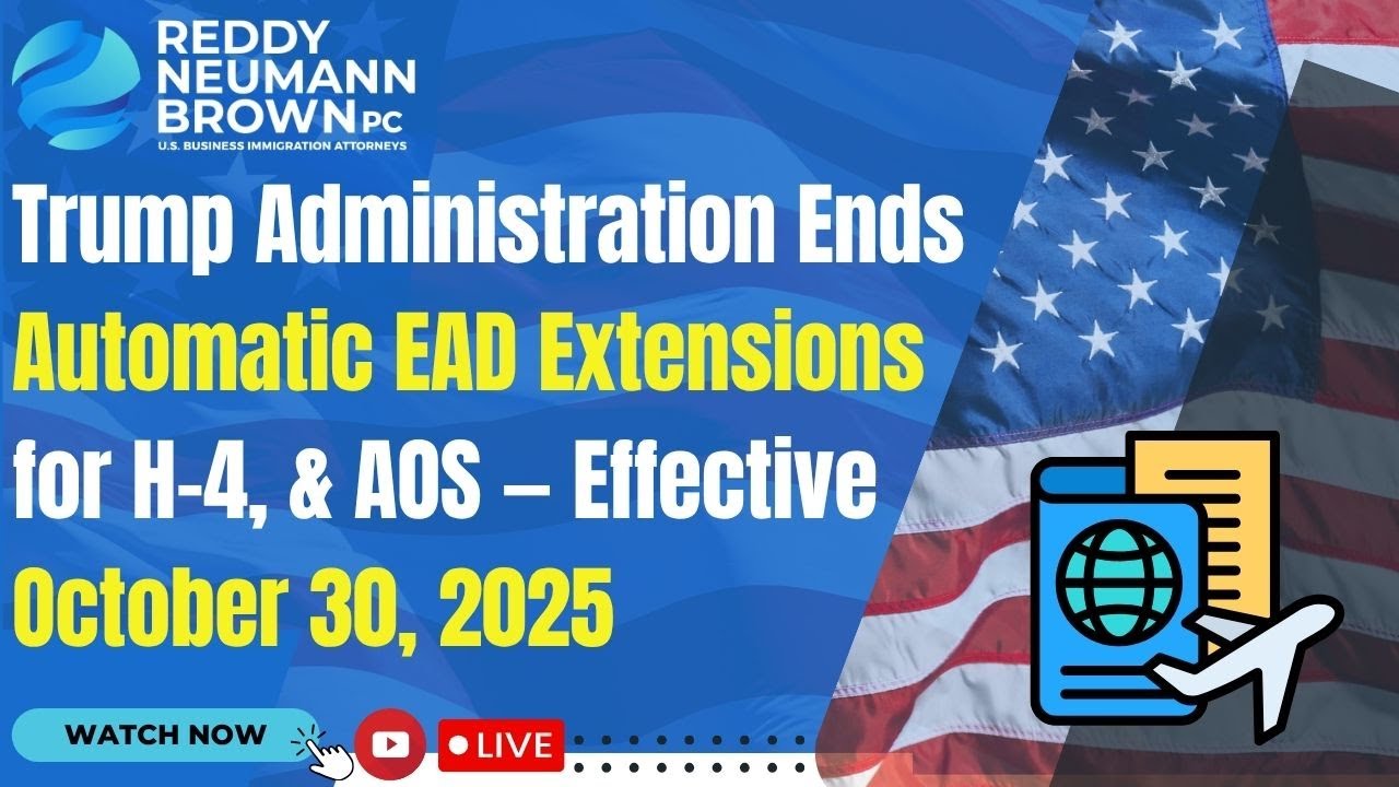 Администрация Трампа прекращает автоматическое продление EAD для H-4 и AOS &mdash; с 30 октября 2025 г.