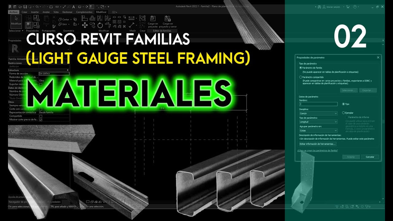 🔩 Curso REVIT Familias | Light Steel Framing | Video 02 - Características de los Materiales