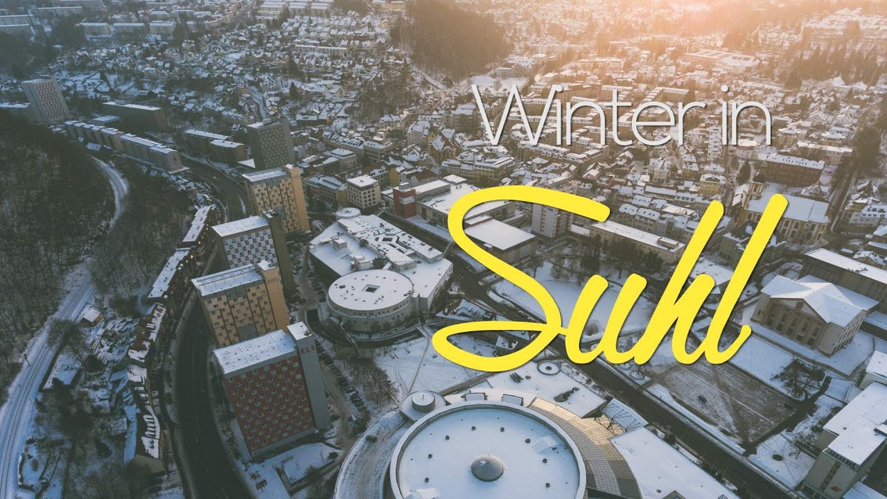 SUHL aus der Luft - winterlicher Sonnenaufgang