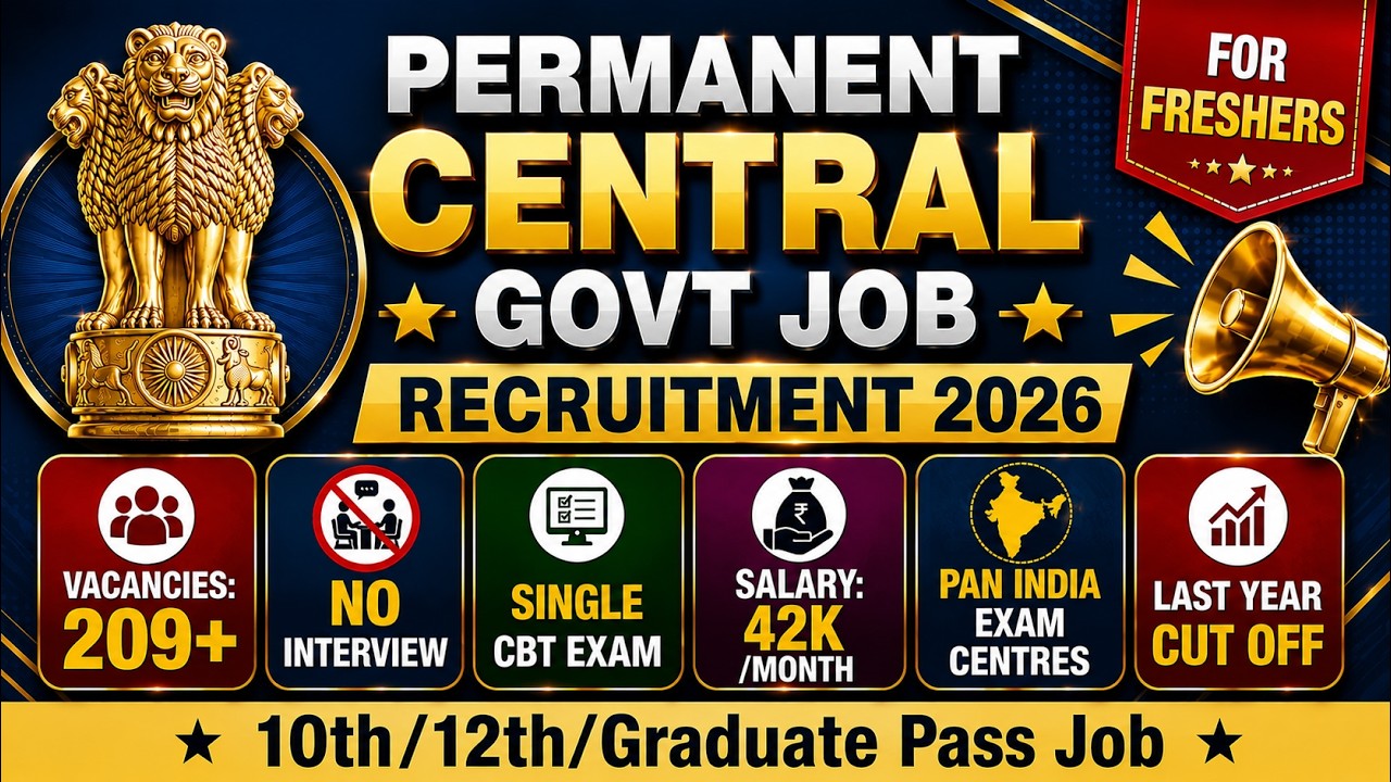 🚨No Interview 😱Single CBT Exam 🚨Permanent Central Govt Job 😱₹42,000 Salary💰 Group B & C Posts