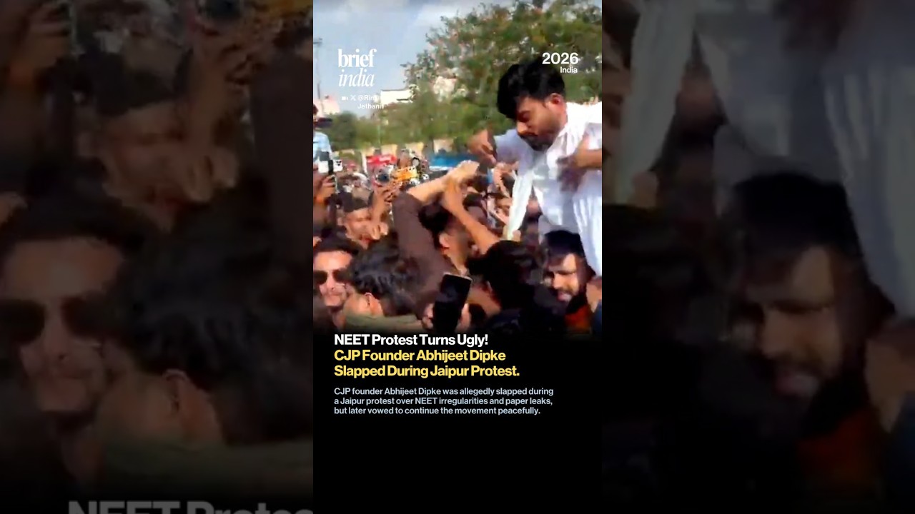 CJP Founder Abhijeet Dipke Slapped During Jaipur Protest Over NEET Row.