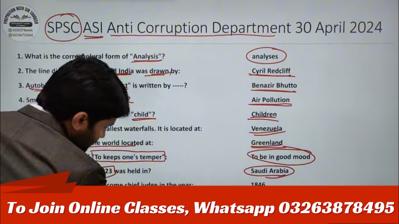 Spsc ASI Anti Corruption Today Paper Solved | Gk |Ppsc| Fpsc | Nts| Ots| MCQs Preparation | CSS MPT