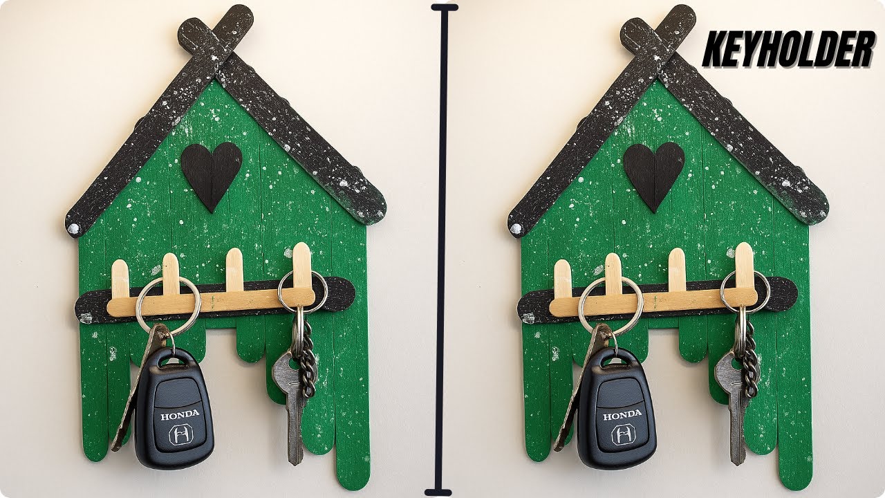 DIY Key Holder with Ice Cream Sticks | Easy Wall Hanging Craft | Best Out of Waste Idea