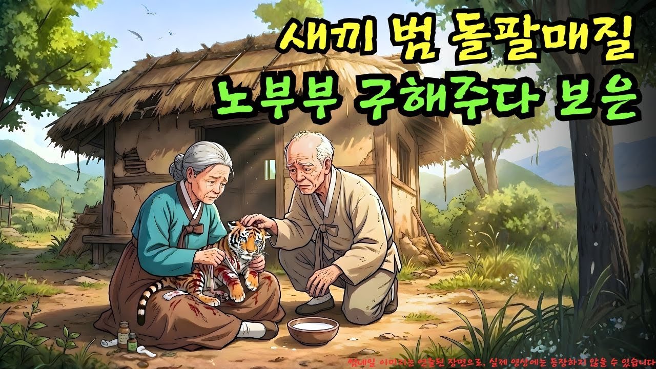 👉 “그만 때려라, 불쌍하지도 않느냐!” 돌에 맞아 죽어가던 새끼 범을 구한 노부부… 그날 밤 어미 범은 왜 산에서 내려왔을까?ㅣ옛날이야기 ㅣ민담 ㅣ오디오북ㅣ전설ㅣ설화 ㅣ야담
