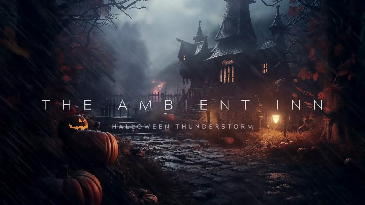 Halloween Thunderstorm Ambience | Haunted House with Heavy Thunder + Rain | 10 Hour ASMR White Noise