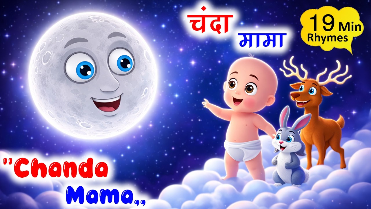 Chanda Mama Door Ke | चंदा मामा | Kids Rhymes | Hindi Rhymes | Hindi Kids Poem | Kids Cartoon