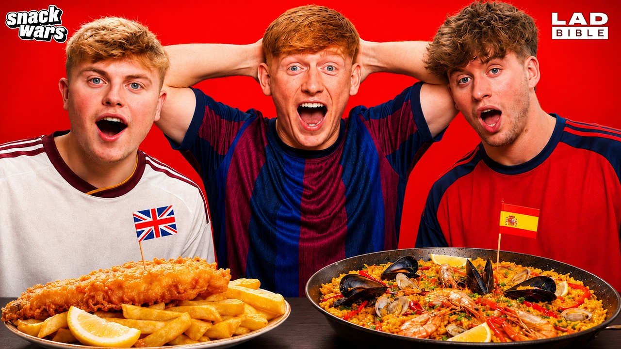 Angry Ginge & BOV Boys Try UK vs Spanish Food