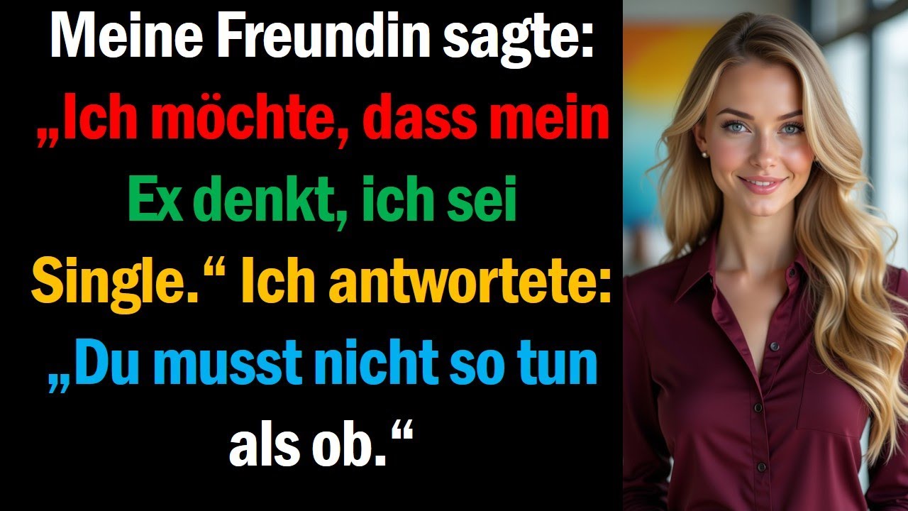 Meine Freundin sagte: „Ich möchte, dass mein Ex denkt, ich sei Single.“ Ich antwortete: „Du musst