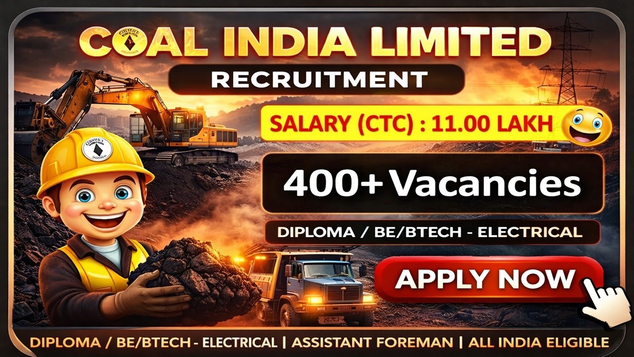 COAL INDIA LIMITED (SECL) RECRUITMENT 2026 | DIPLOMA / BE/BTECH | LATEST PSU JOB WITHOUT GATE EXAM