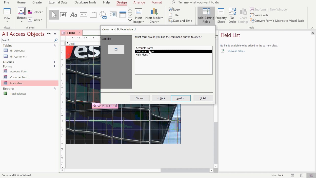 Creating a Main Menu in Access 365