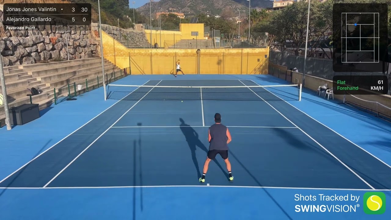 Liga Tenis Malaga - Jonas Jones Valintin v Alejandro Gallardo 4-6 6-3 10-2 (extended highlights)