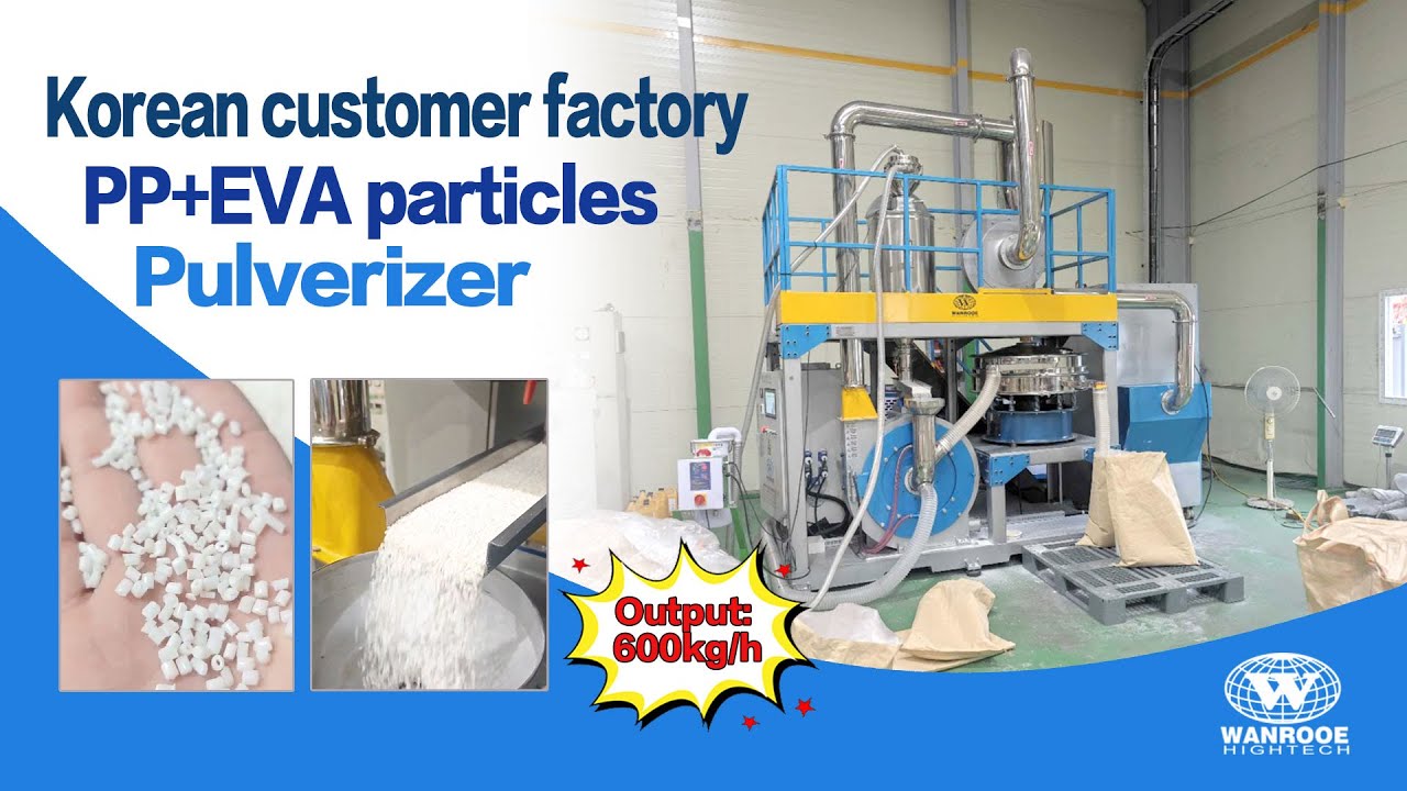 100-600kg/h Waste PP Double Layer Grinding Machine Plastic EVA Pulverizer Machine for Korea Customer
