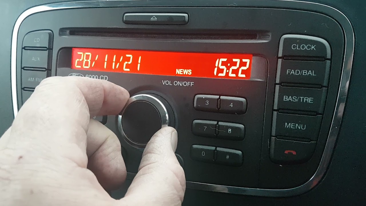 Ford Transit Connect CD6000 CD Radio Time Set Date Setting