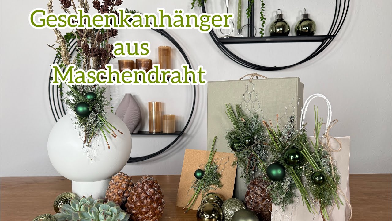 Geschenkanhänger aus Maschendraht einfach selbst gemacht.