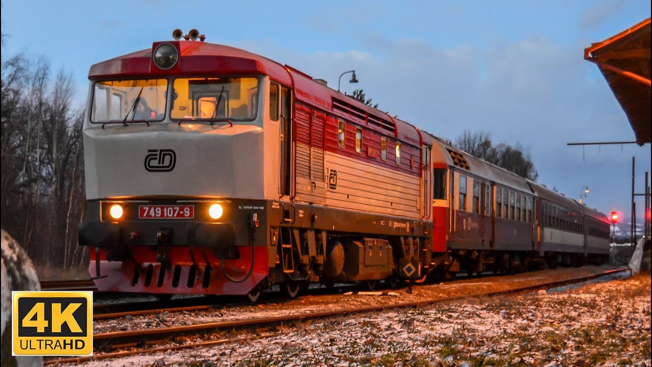 Zamračená 749.107 odváží z Loukova u Mnichova Hradiště 854.021 po střetu se stromem 14.1.2019 (4K)