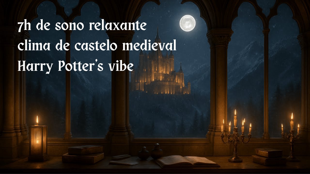 7h de sono relaxante clima de castelo medieval | Projetor janela medieval