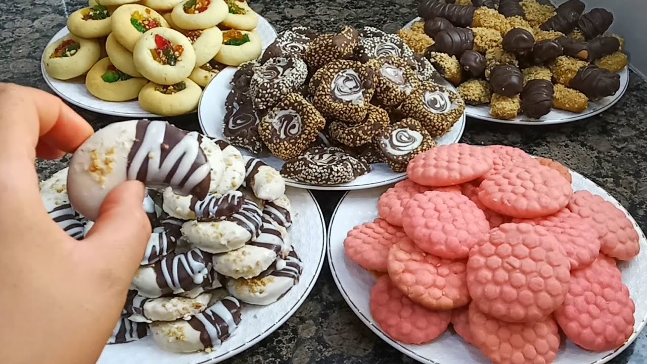 حلويات العيد*2020*بدون زبدة وحتى لأخير لحظة حضري5أشكال حلوة سهلة سريعة هشة تدوب في الفم بكمية كثيرة