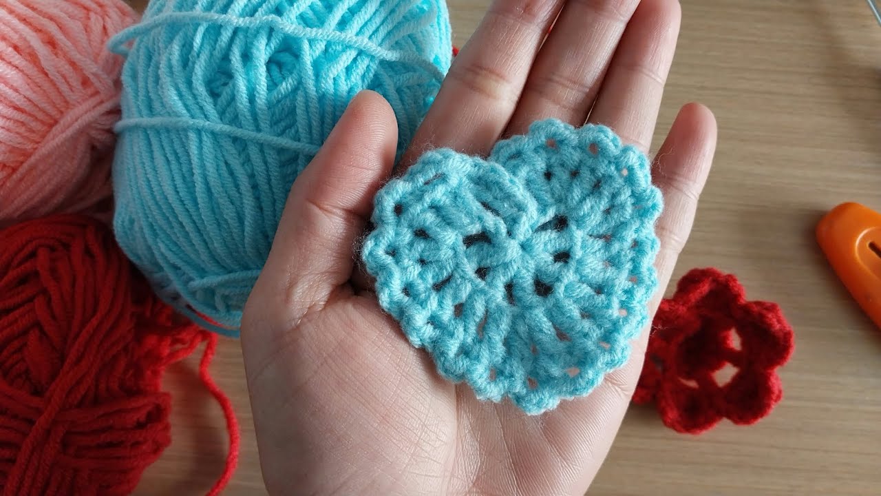 Heart crochet simple tutorial / trái tim len lạ mắt