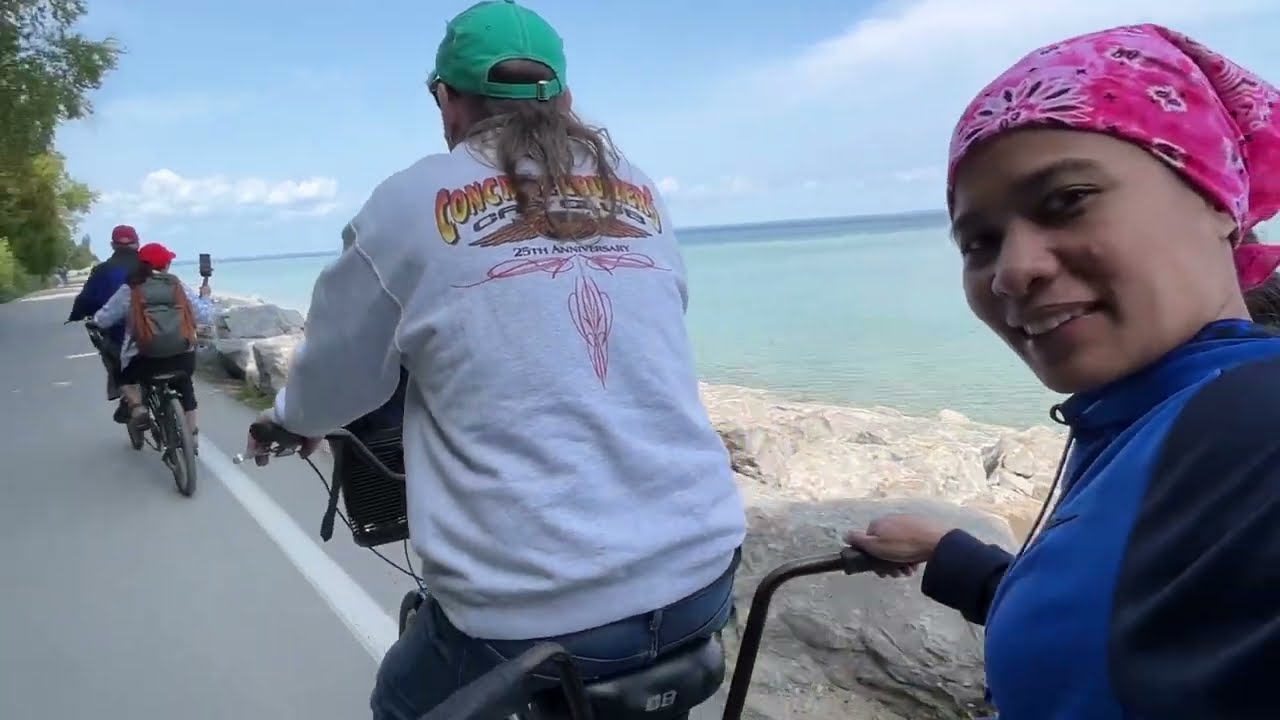 Tandem Bike rides in Mackinac Island with friends