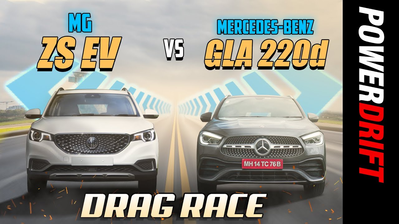 MG ZS EV vs Mercedes-Benz GLA 220d | Drag Race | PowerDrift