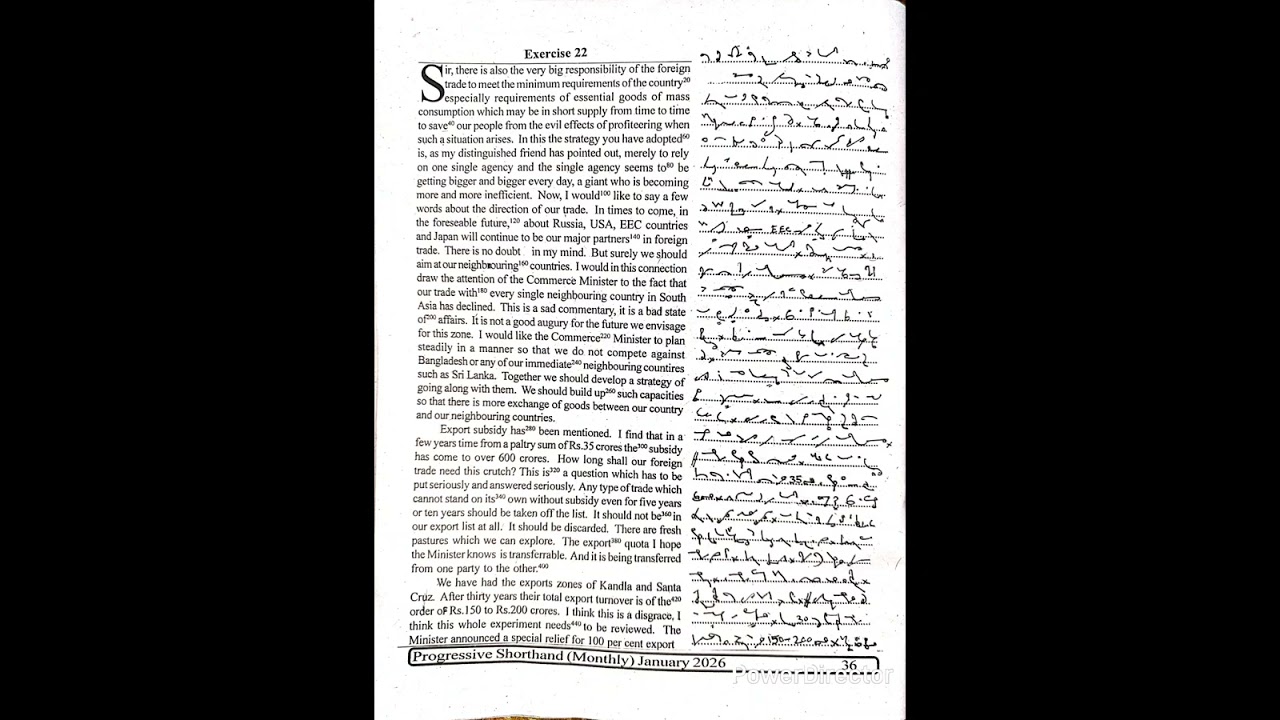 PROGRESSIVE MAGAZINE JANUARY 2026 EX. 22 @100 WPM #ssc #dsssbsteno #progressivedictation #STENO