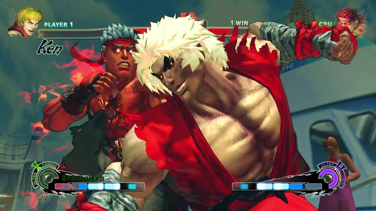 Violent Ken vs Evil Ryu USFIV Hardest Difficulty