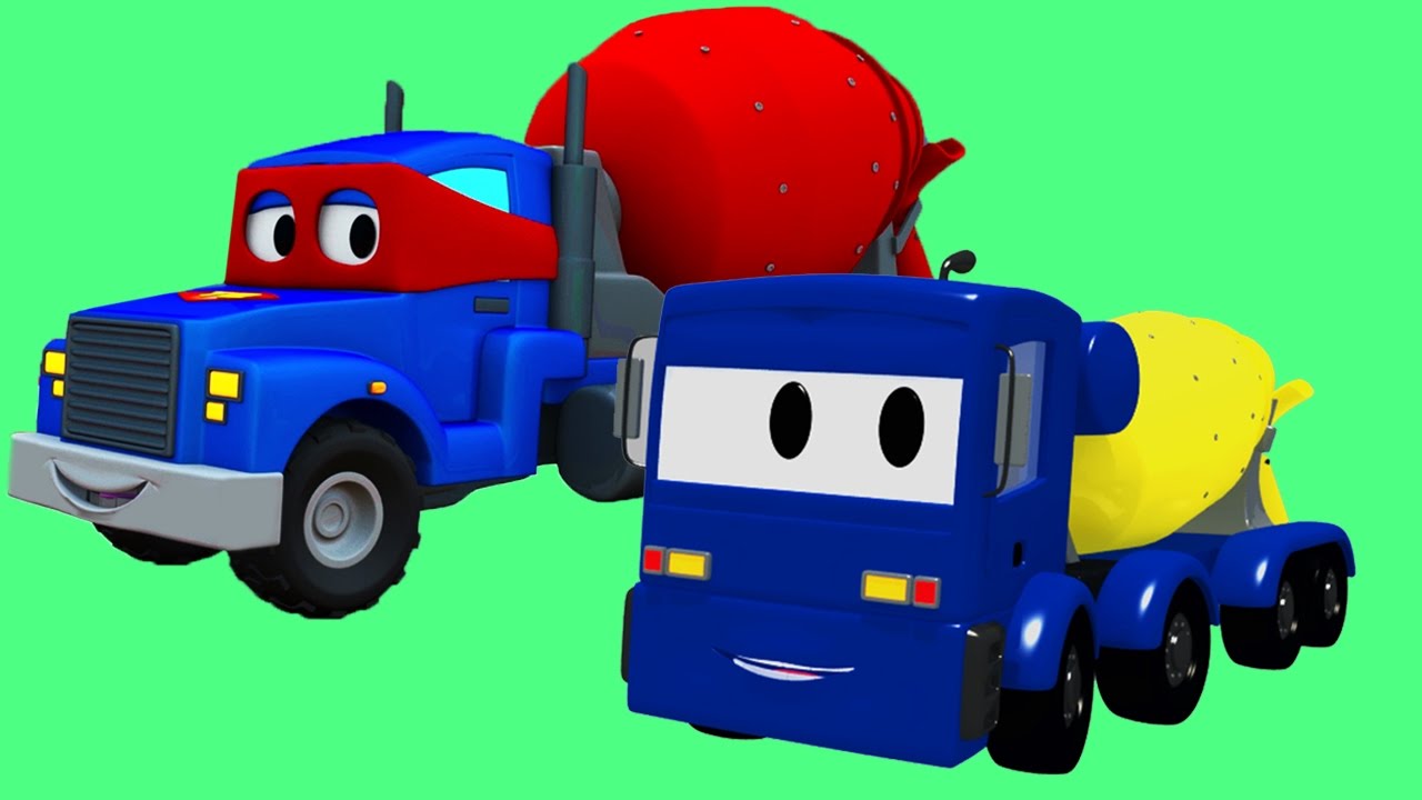 The Concrete Mixer Truck with Super Truck, Tom The Tow Truck and Troy The Train in Car City !
