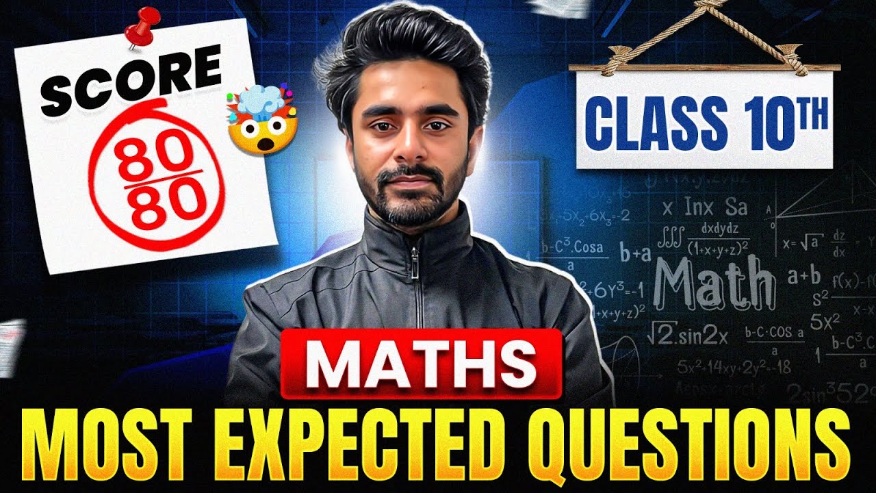 🎯📚 Score 80/80 in Math | Class 10th Board Most Expected Questions 🔥