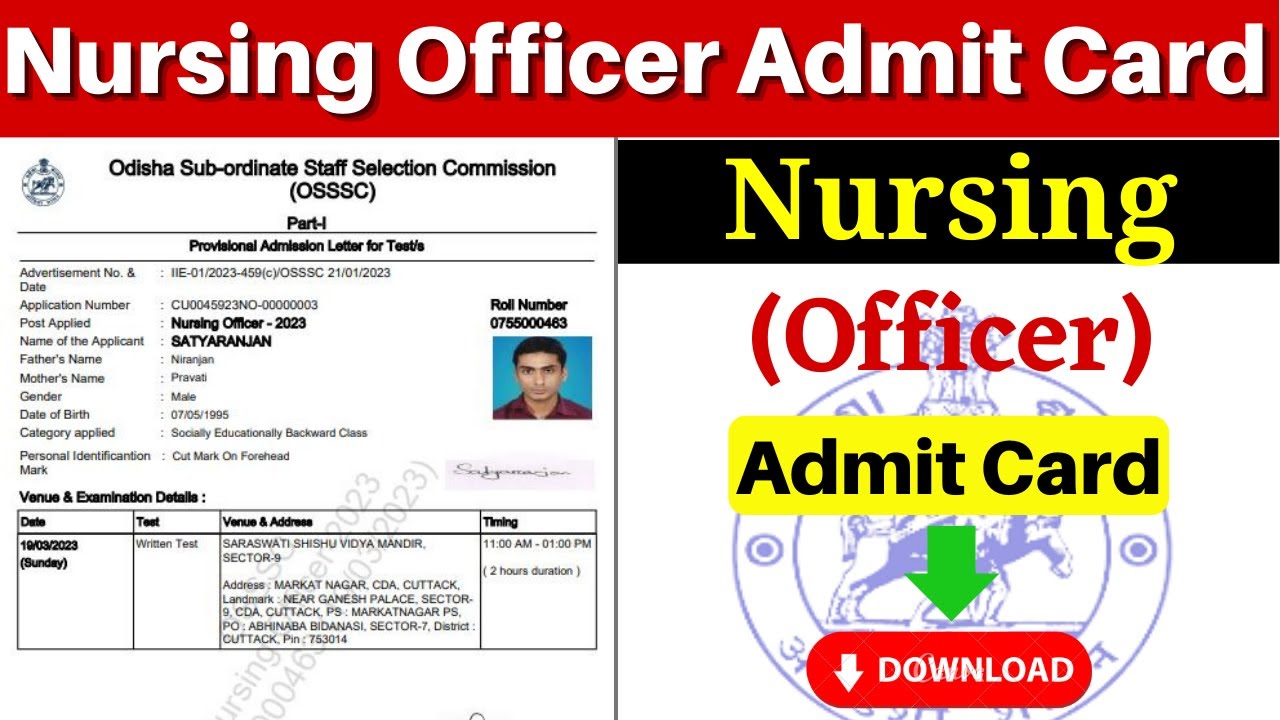 How to Download OSSSC Nursing Officer Admit Card 2023//OSSSC Nursing Officer Admit Card 2023