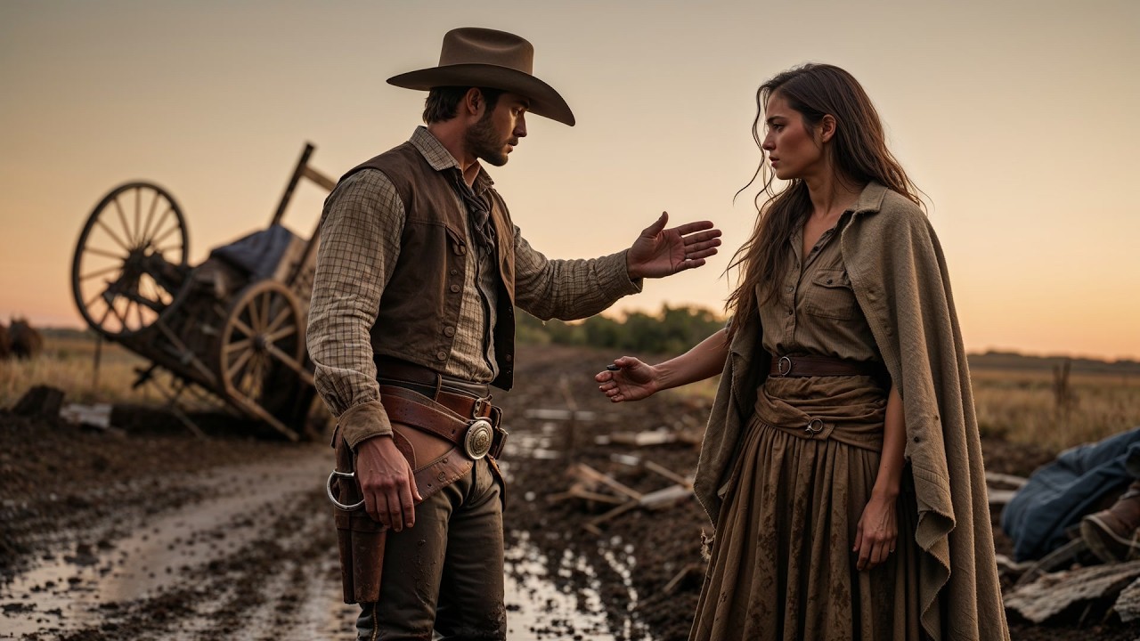 Her Wagon Tipped Over In The Mud, The Cowboy Pulled Her Out And Offered His Hand Forever