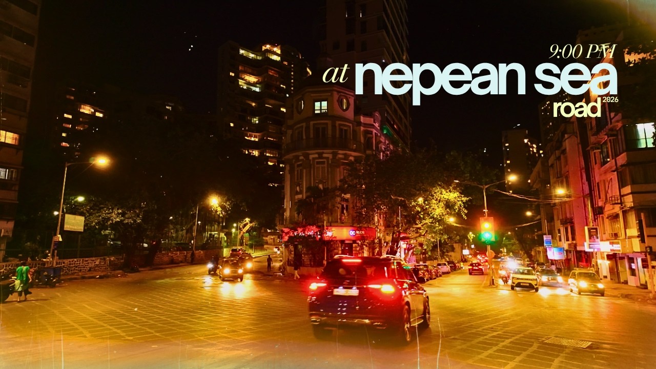 Malabar Hill Night Walk | Nepean Sea Road, Hanging Gardens & Luxury Skyline | Mumbai 4K