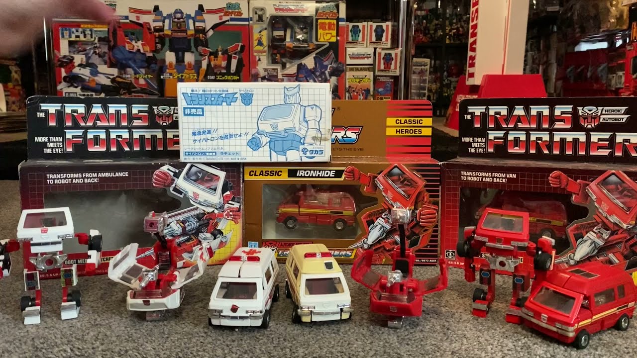 Transformers generation one complete Ironhide and Ratchet collection. G1 vintage mail away box