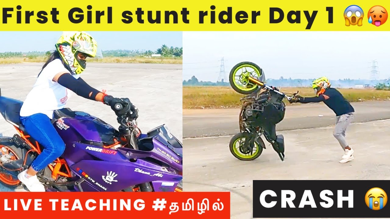 First girl stunt rider training 😱🥵 | Stunt crash 💔🥵 If ur interest to join dm @ktmdhana