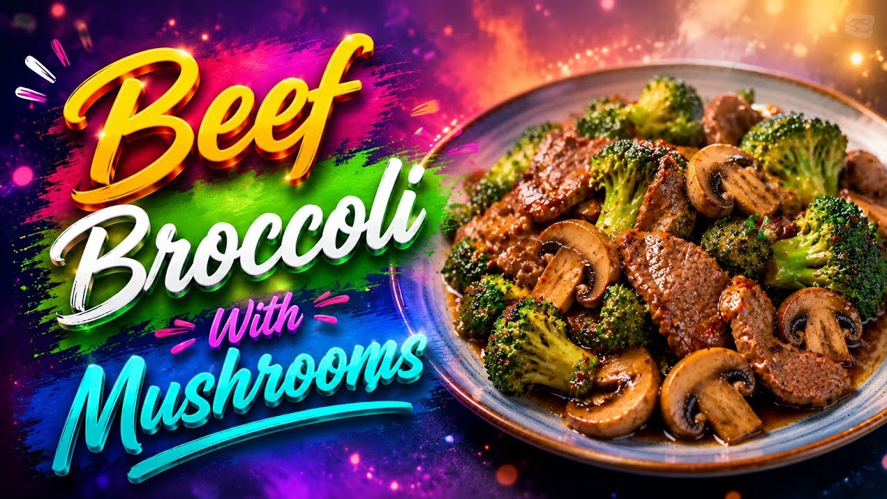 beef broccoli w/mushrooms axzhel style😘iloveyou all❤️